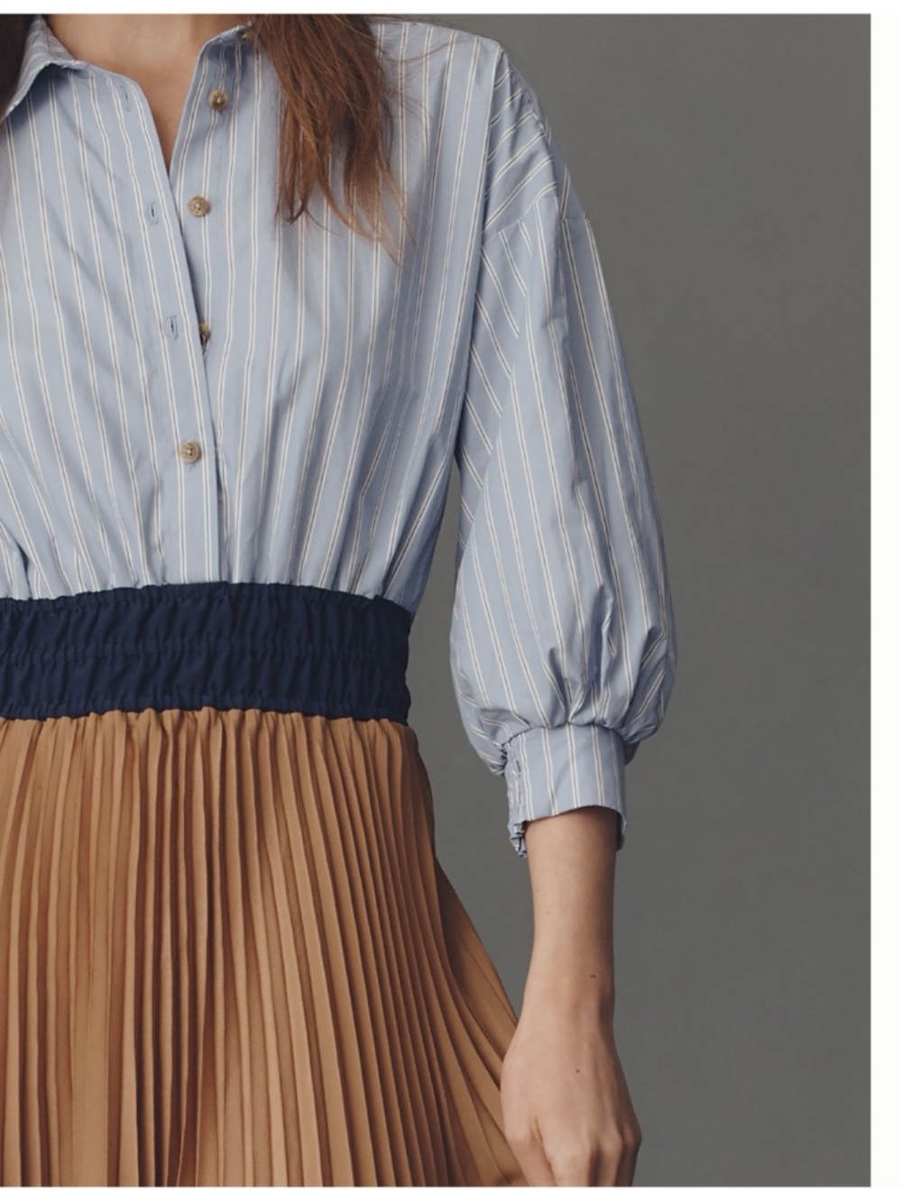 NWT Anthropologie The Somerset Colorblock Pleated Twofer Maxi Dress, XL - Picture 3 of 11